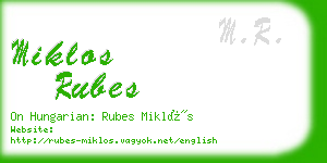 miklos rubes business card